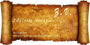 Zárug Verita névjegykártya